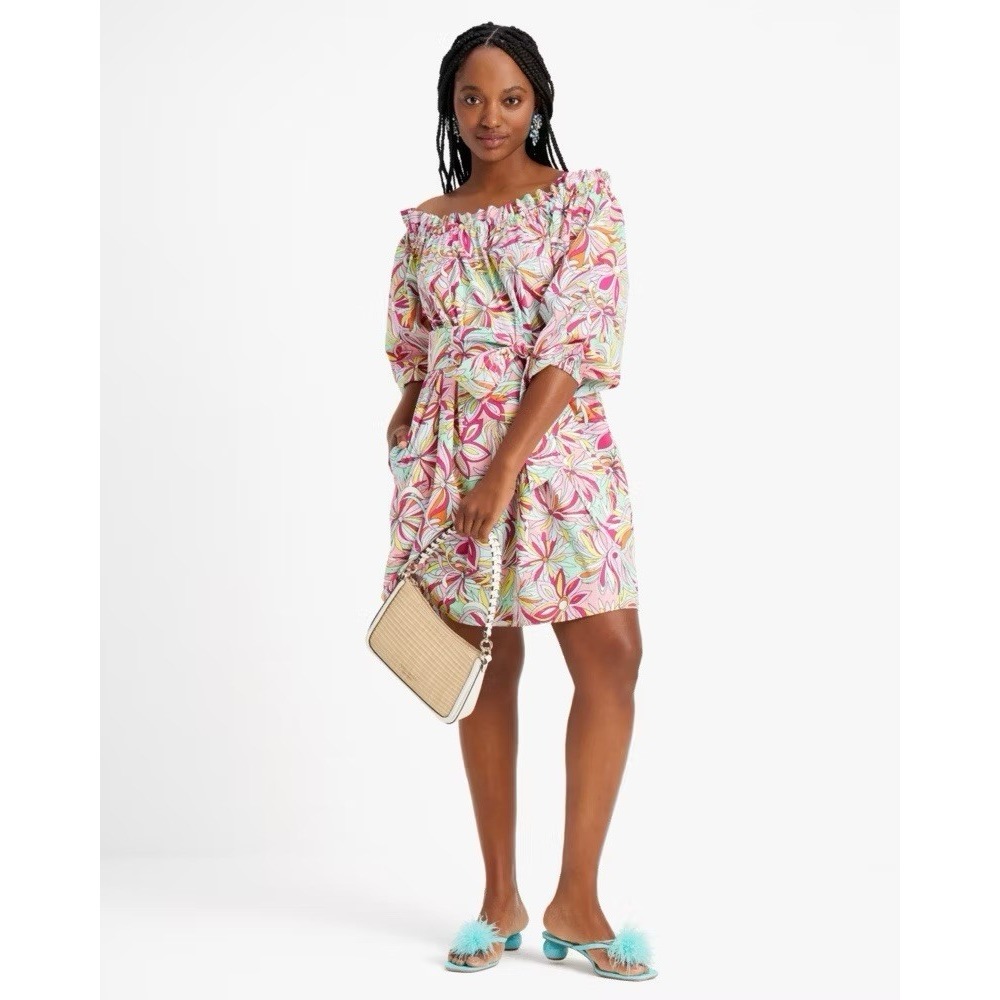 Kate Spade New York Anemone Dress Spring 2024 Belt Included Sz M Colorful